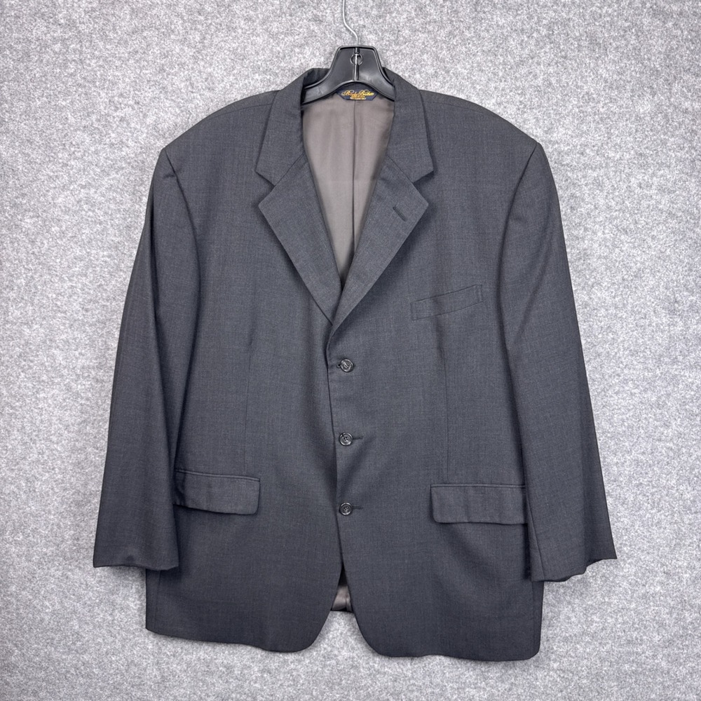 Brooks Brothers Brooksease Mens 48R Blazer Wool‎ 3-Button Sport Coat Charcoal